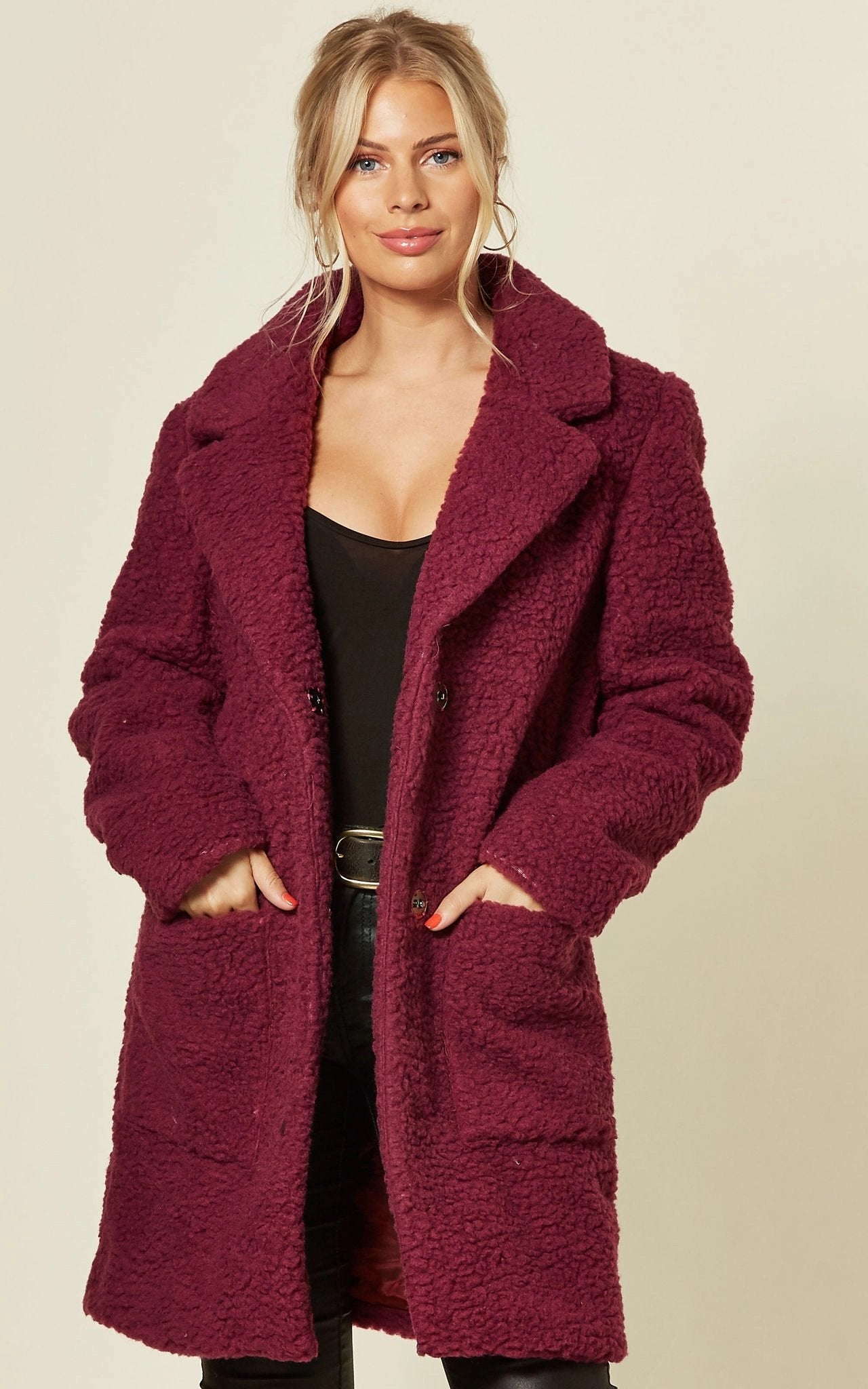 Stud Button Borg Teddy Coat (1905)