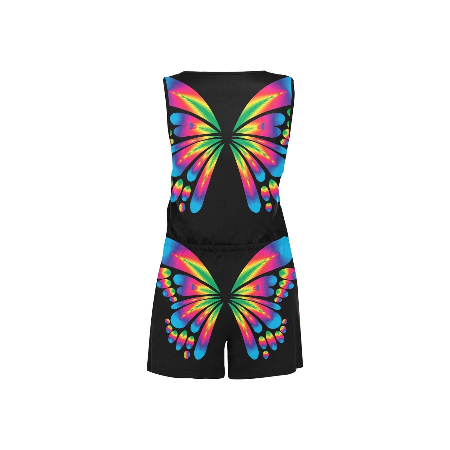 Women's Butterfly  All Over Print Short Jumpsuit