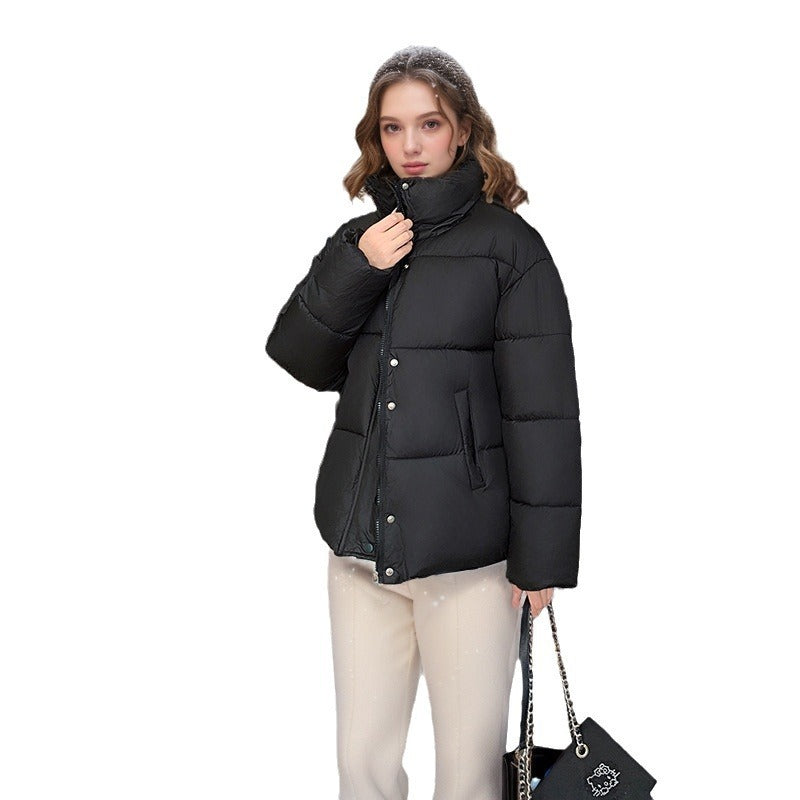 Down Cotton-padded Jacket Short Loose Lapel Warm Thickened Cotton-padded Coat