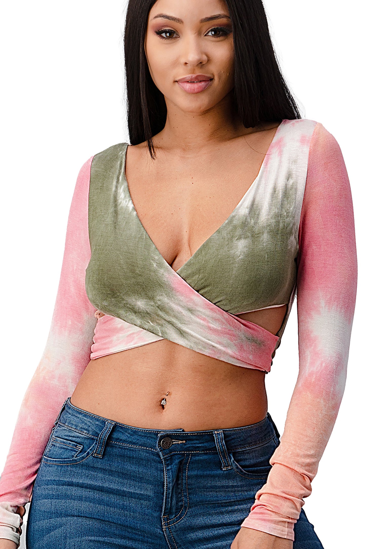 Tie-Dye Wrap Crop Top