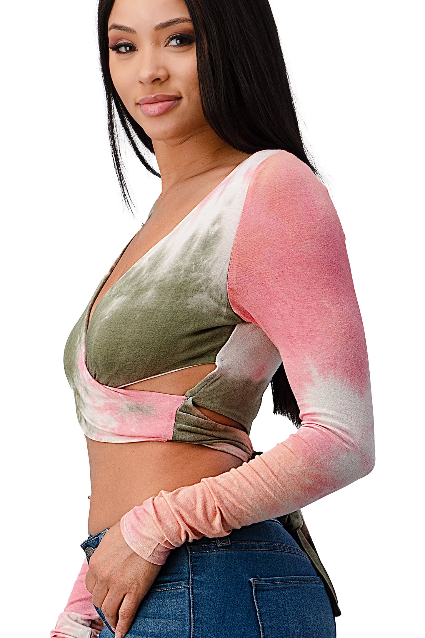 Tie-Dye Wrap Crop Top