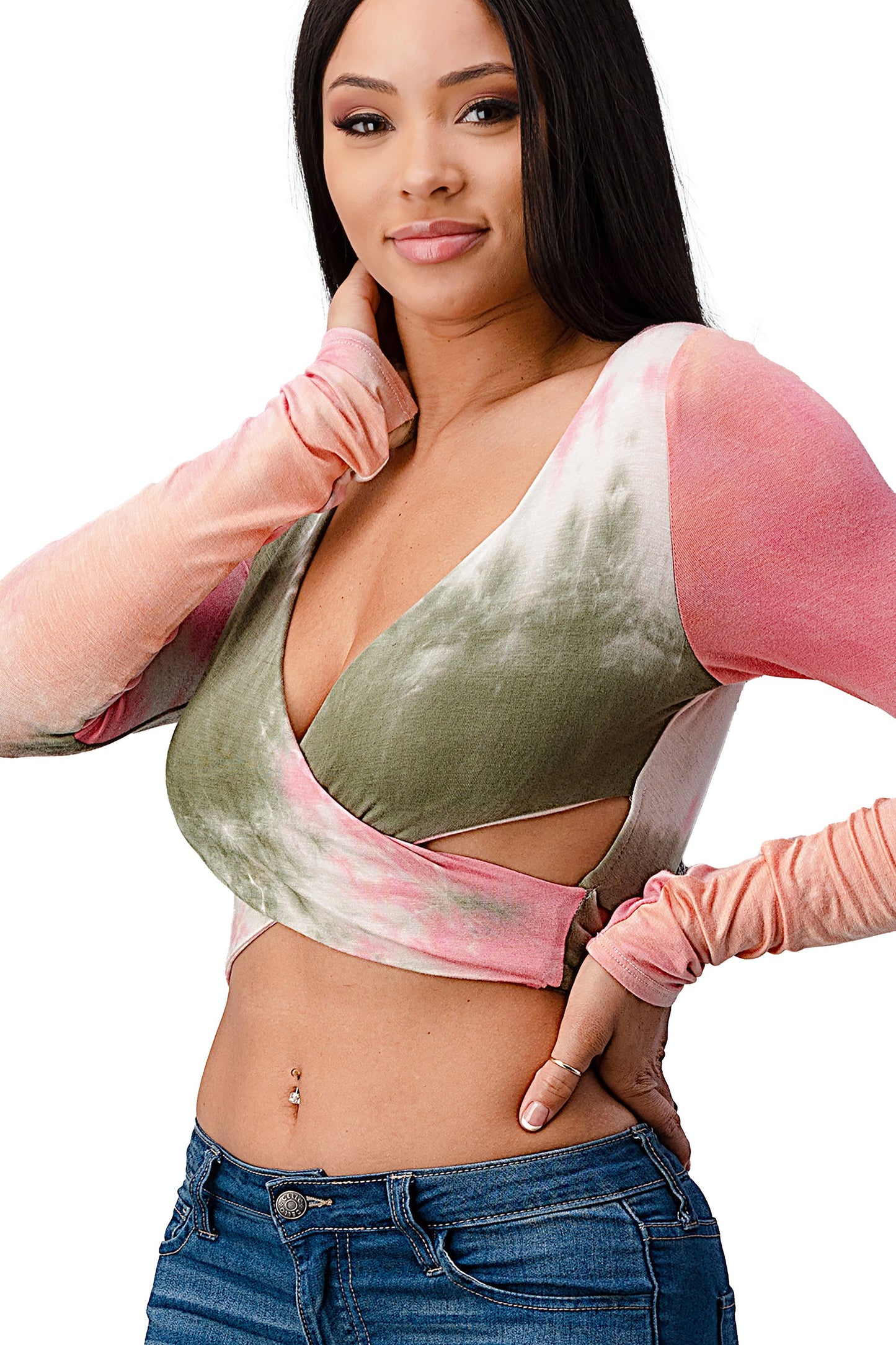 Tie-Dye Wrap Crop Top