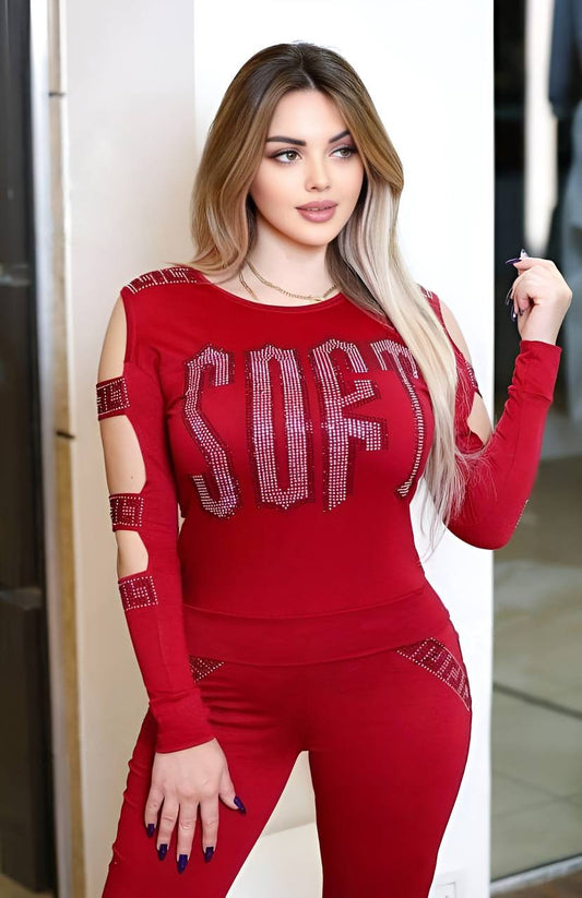 Cutout Long Sleeved Top & Leggings Set