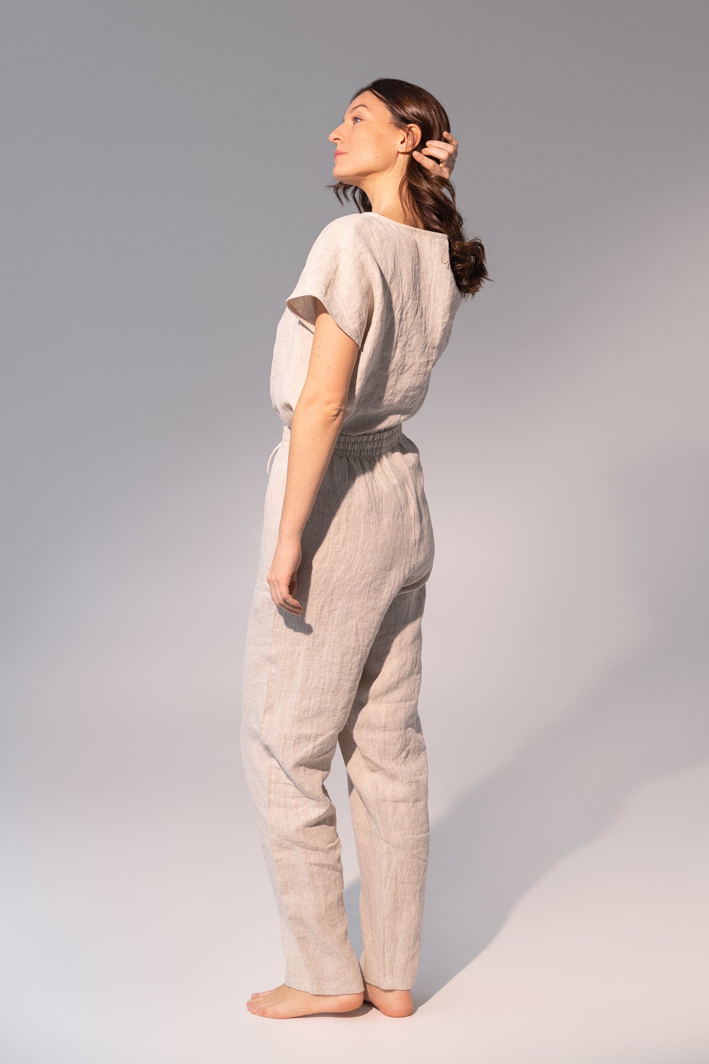 Natural light linen / Natural Linen Pajama set / Linen loungewear /