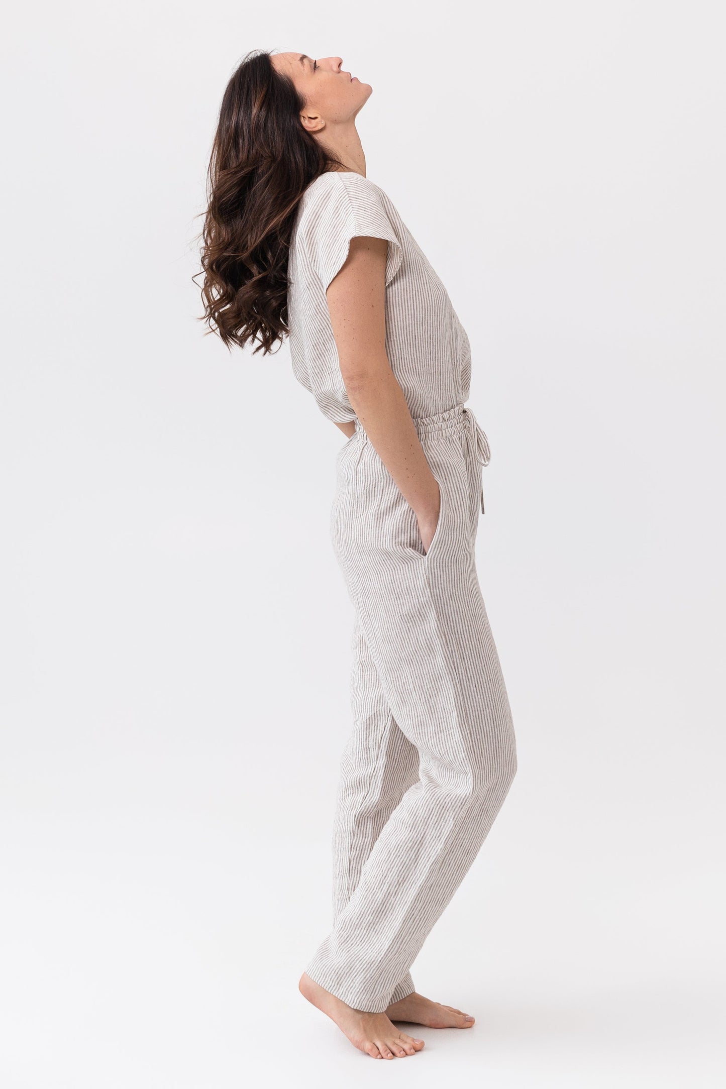 Natural light linen / Natural Linen Pajama set / Linen loungewear /