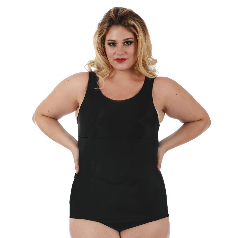 Instant Figure Curvy Plus Size Tank Brief Bodysuit WBS006C