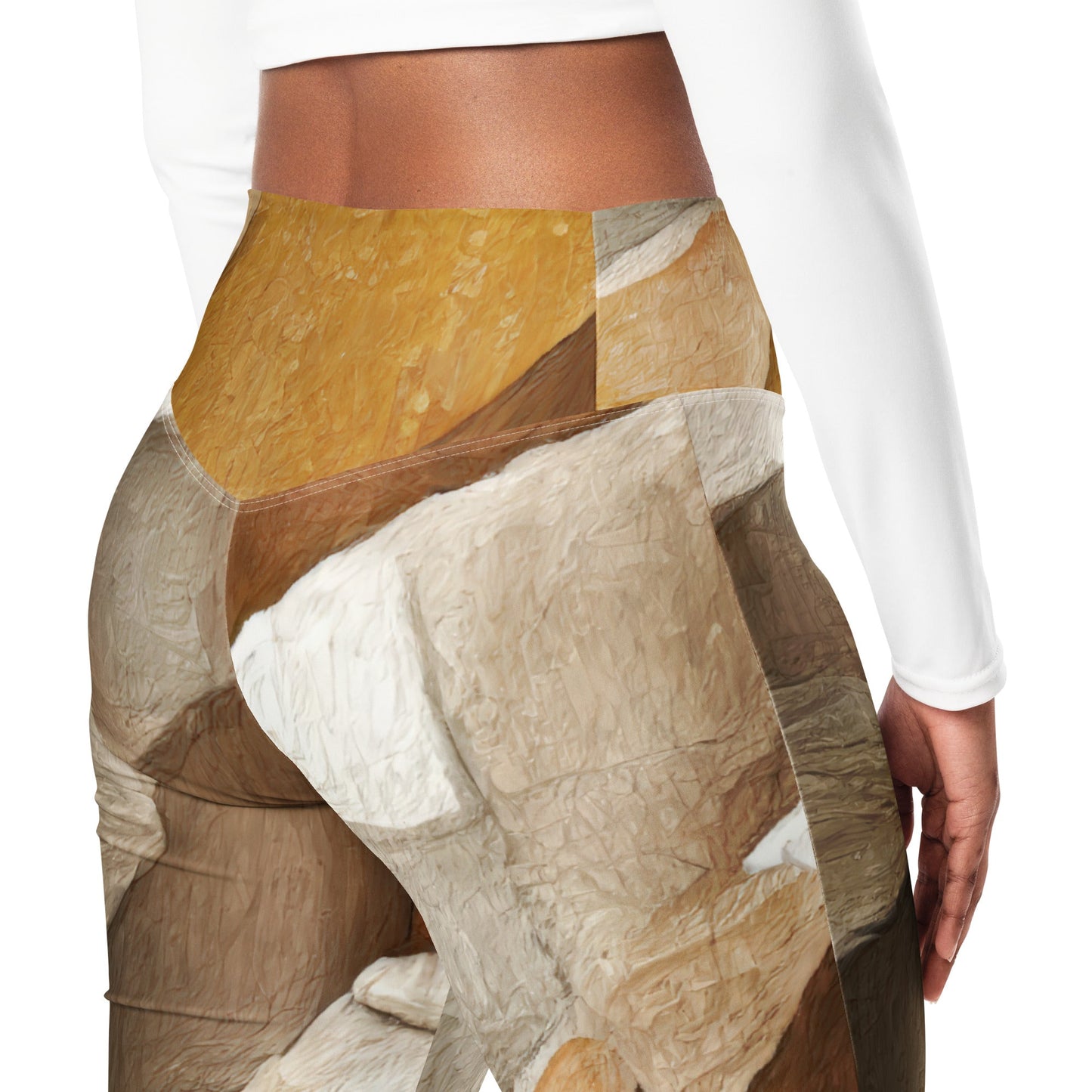 Womens Flare Leggings, Abstract Stone Print