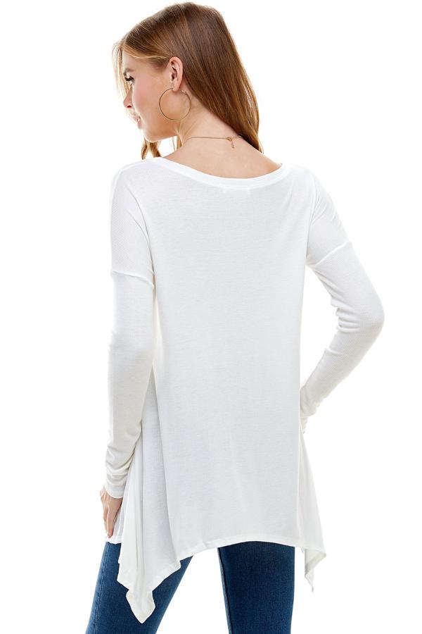 Women's Long-Sleeve Asymmetrical Hem Top