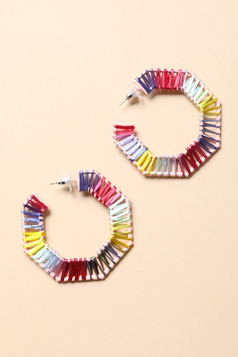 Colorful Raffia Earrings