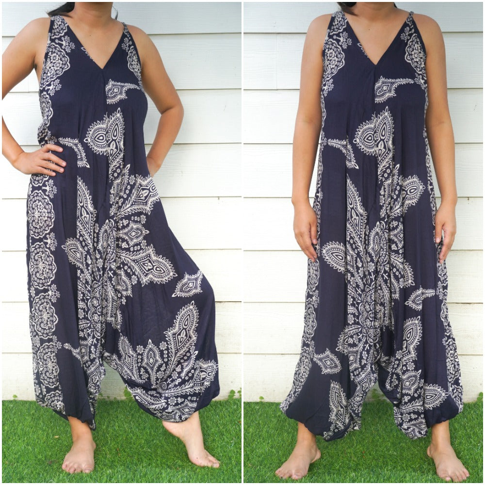 Blue Butterfly Hippie Jumpsuits, Boho Rompers, Festival Clothing