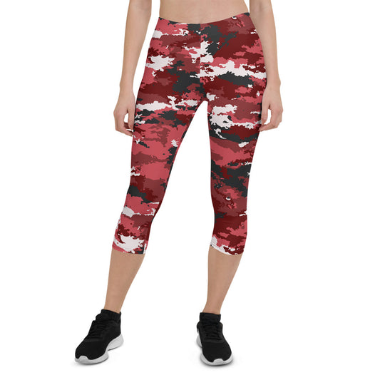 Red Camo Capri Leggings