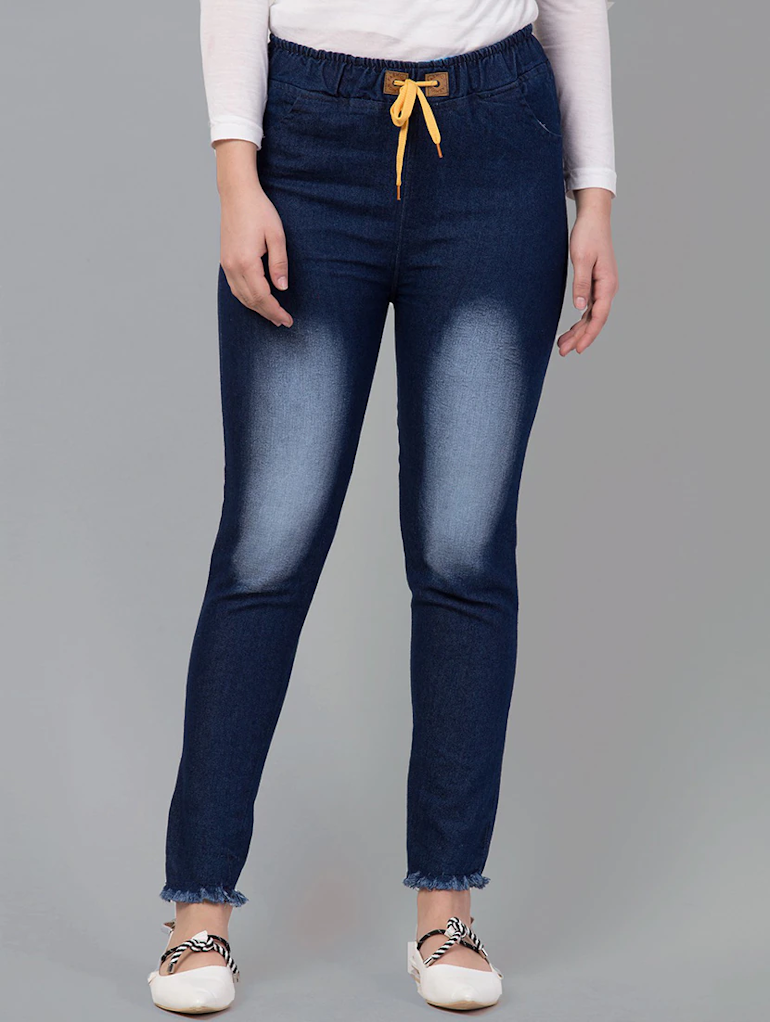 Women High Rise Denim Jeans(Size28)(Colornavy blue)