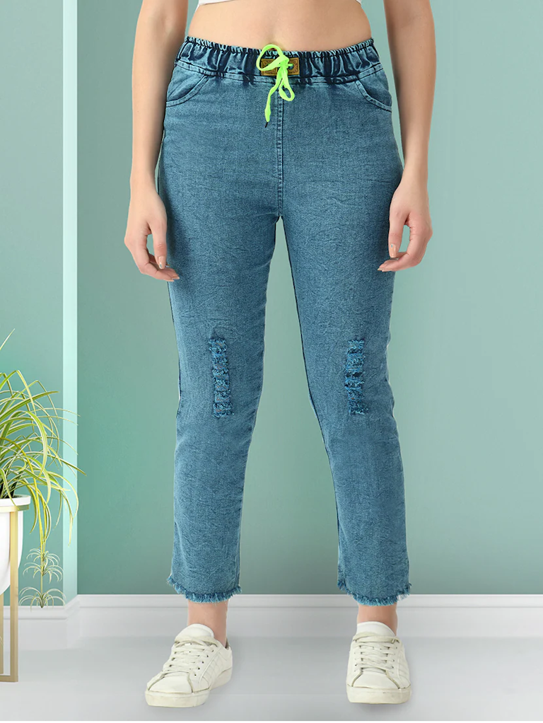 Women High Rise Denim Jeans(Size32)(Colordark blue)