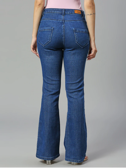 Women High Rise Denim Jeans(Size32)(Colorblue)