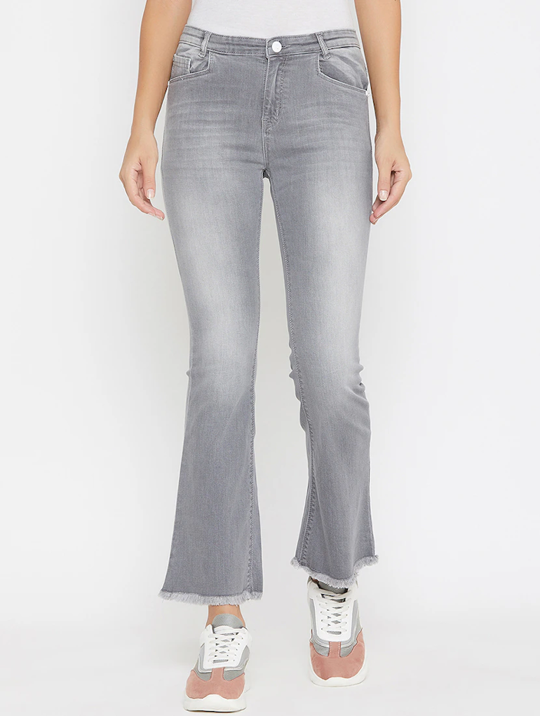 Women's Cotton  High Rise Denim Jeans(Size34)(Colorgrey)