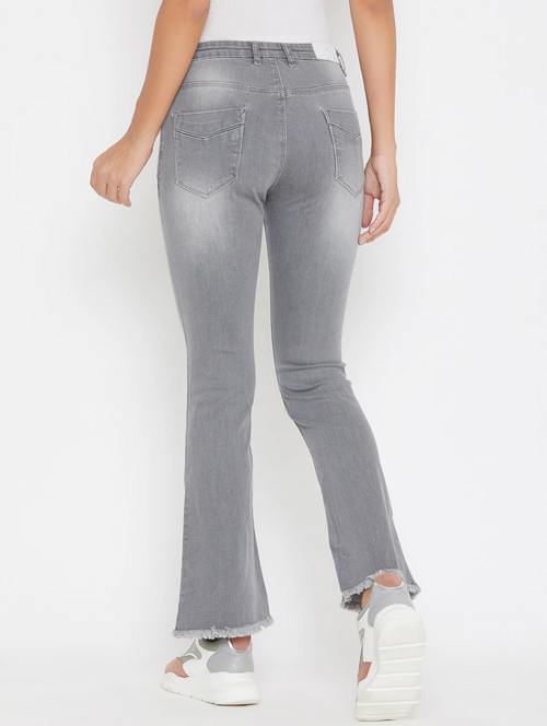 Women's Cotton  High Rise Denim Jeans(Size34)(Colorgrey)