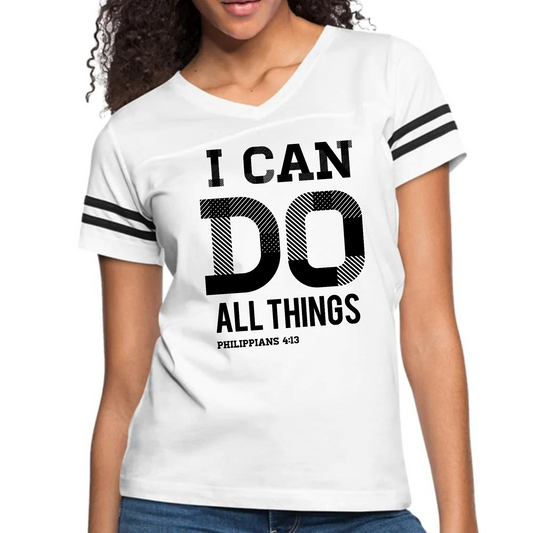 Womens Vintage Sport Graphic T-shirt, i can do All Things Philippians