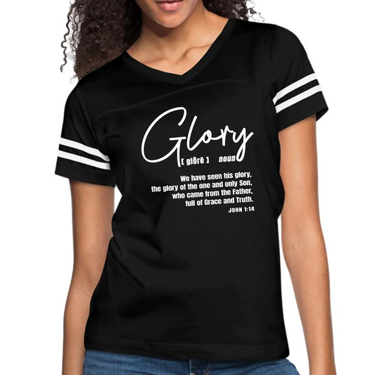 Womens Vintage Sport Graphic T-shirt, Glory - Christian Inspiration