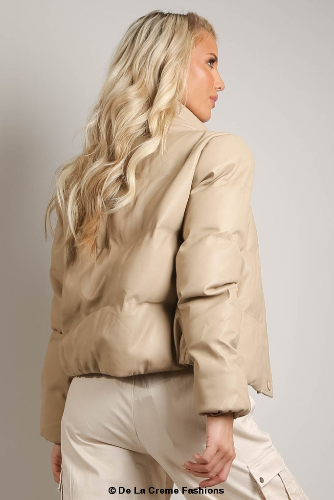 PU Boxy Puffer Jacket